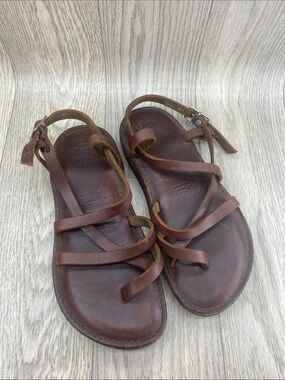 Piper Sandal Brown Leather Strappy Flat Sandals